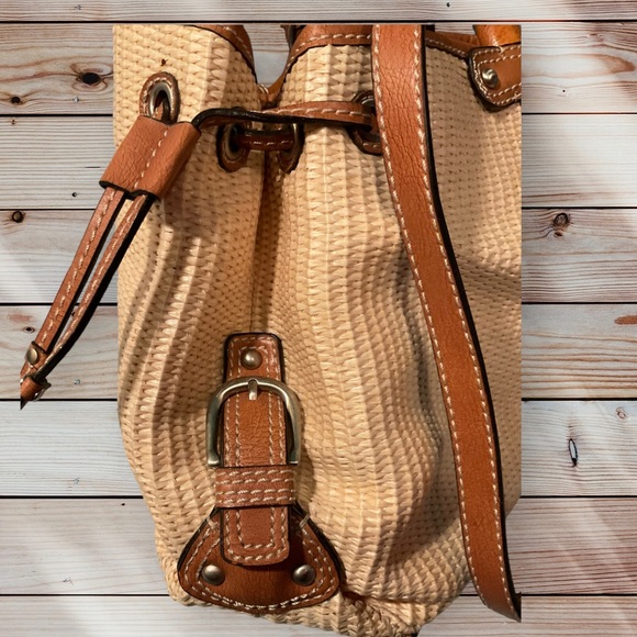 ** VINTAGE FOSSIL Rattan Satchel Bag - Picture 4 of 10